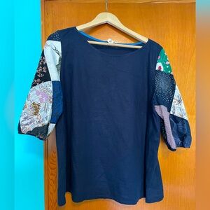 One of a kind linen blend zero-waste shirt